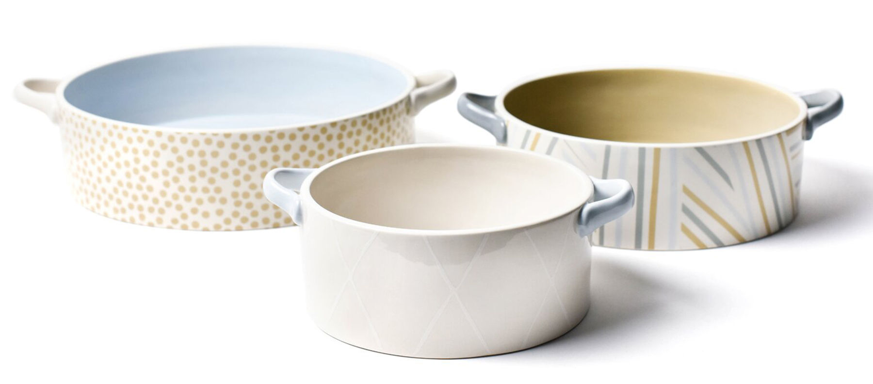 Neutral Nouveau Round Casserole Set